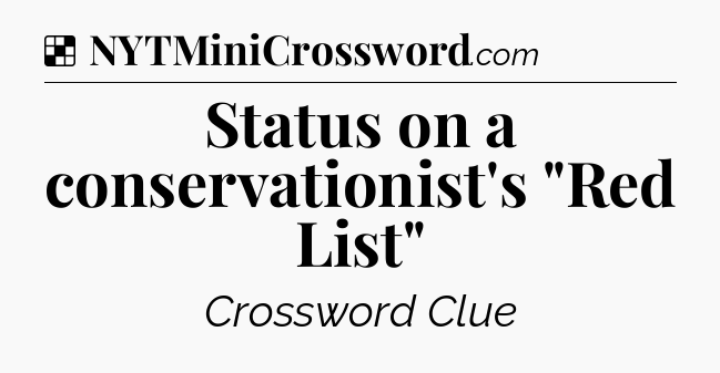 Solution: Status on a conservationist's 