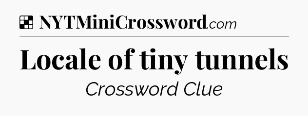 Solution: Locale of tiny tunnels - NYT Crossword