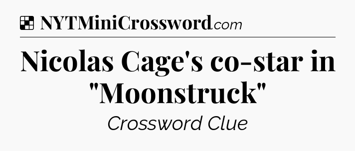 Solution: Nicolas Cage's co-star in 