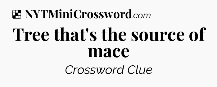 Solution: Tree that's the source of mace - NYT Crossword