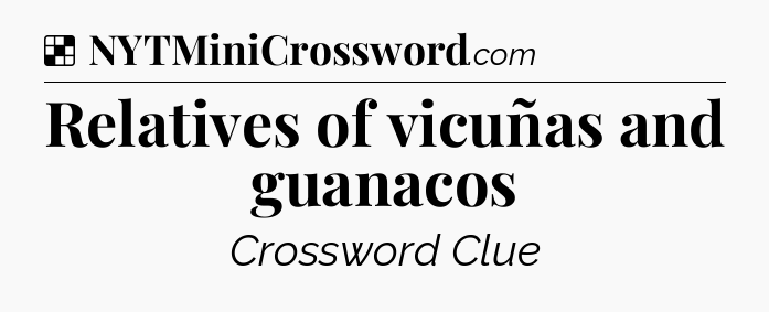 Solution: Relatives of vicuñas and guanacos - NYT Crossword