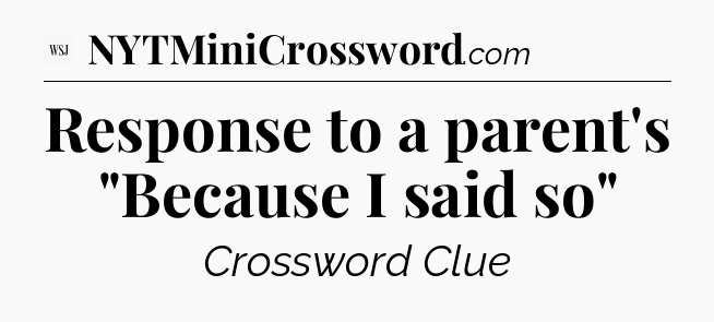 Response to a parent's 