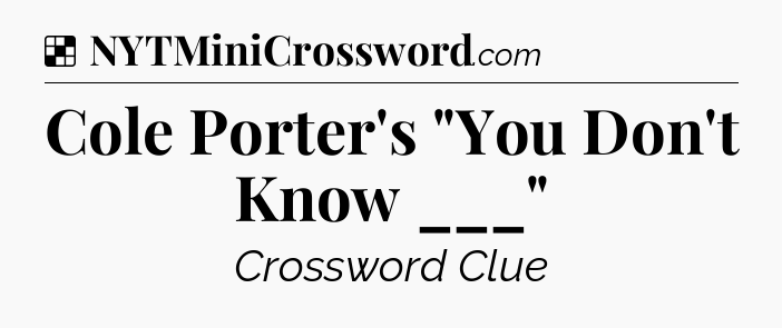 Solution: Cole Porter's 