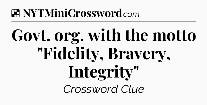 Solution: Govt. org. with the motto 