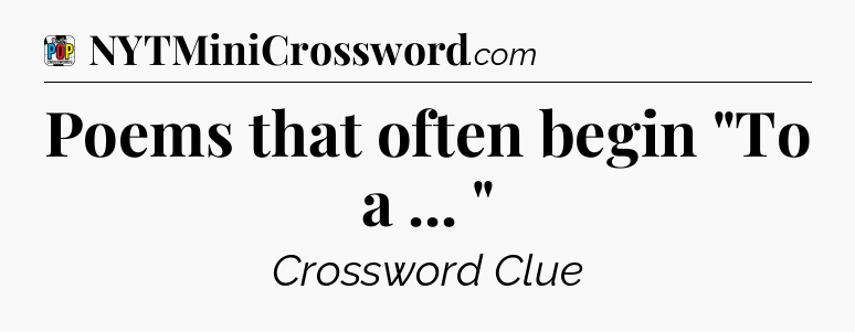 Poems that often begin 