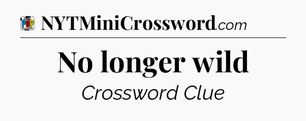No longer wild Crossword Clue