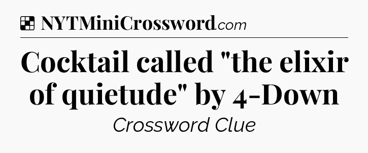 Solution: Cocktail called 
