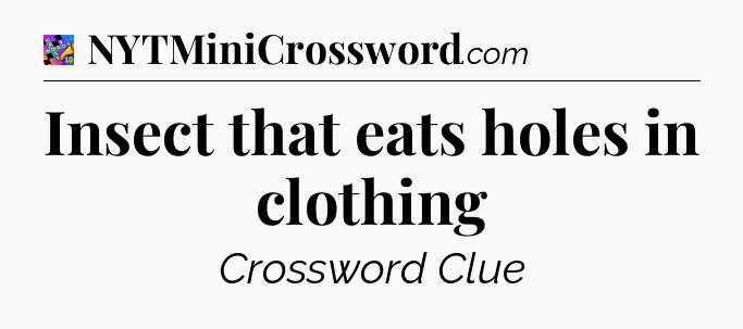 Insect that eats holes in clothing Crossword Clue