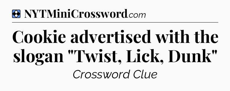 Solution: Cookie advertised with the slogan 