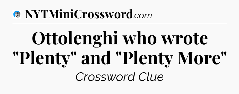 Ottolenghi who wrote 