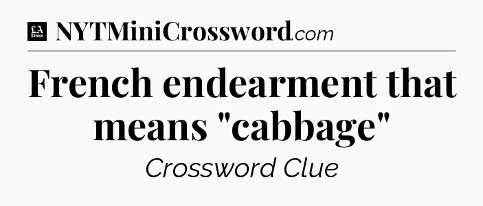 French endearment that means 