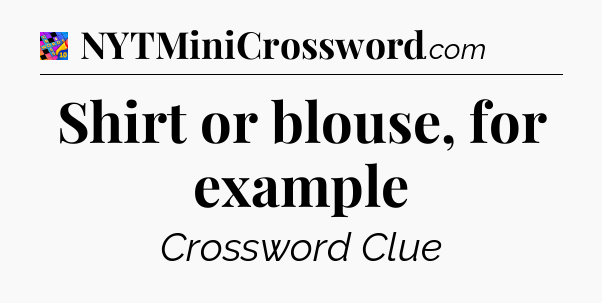 Shirt or blouse, for example Crossword Clue