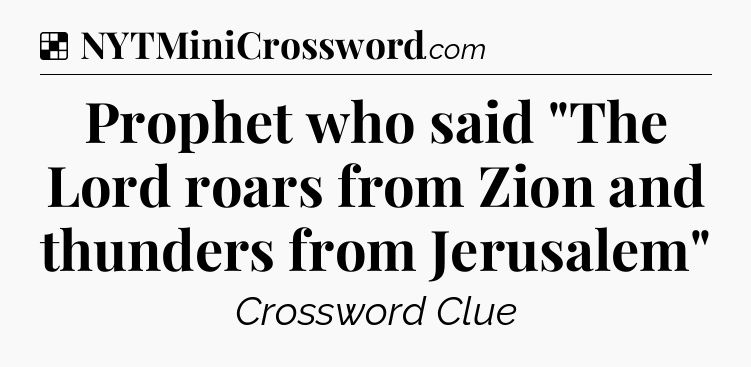 Solution: Prophet who said 