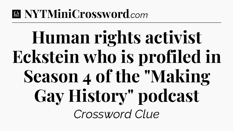Human rights activist Eckstein who is profiled in Season 4 of the 