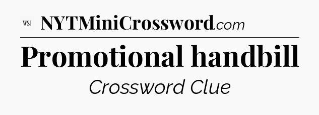 Promotional handbill - WSJ Crossword