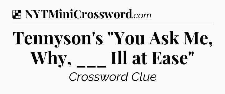 Solution: Tennyson's 