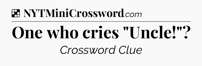 Solution: One who cries 