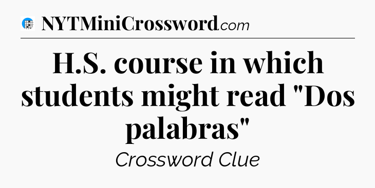 H.S. course in which students might read 