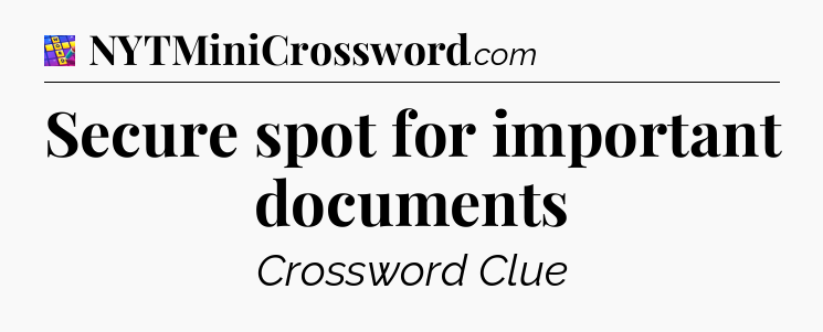 Secure spot for important documents Codycross