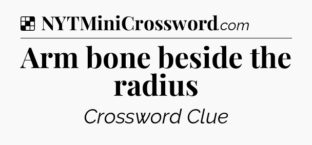 Solution: Arm bone beside the radius - NYT Crossword