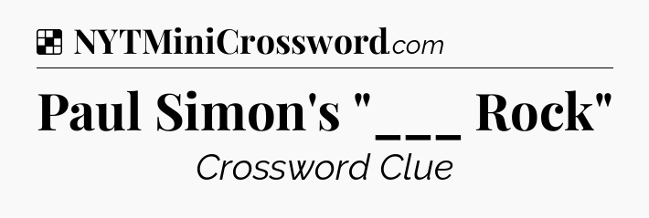 Solution: Paul Simon's 