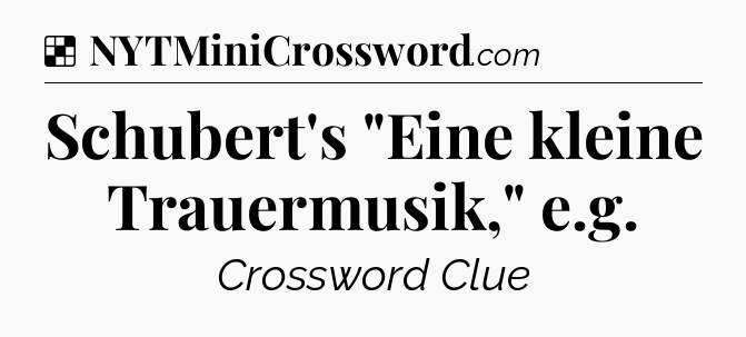 Solution: Schubert's 