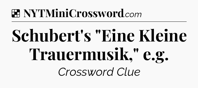 Solution: Schubert's 