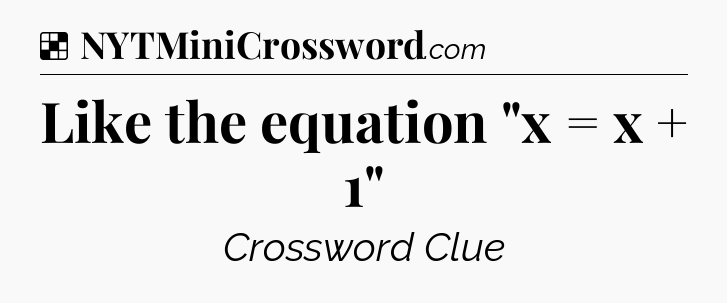 Solution: Like the equation 