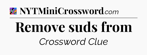 Remove suds from Crossword Clue