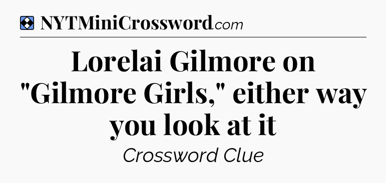 Solution: Lorelai Gilmore on 