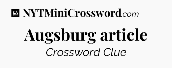 Augsburg article - LA Times Crossword