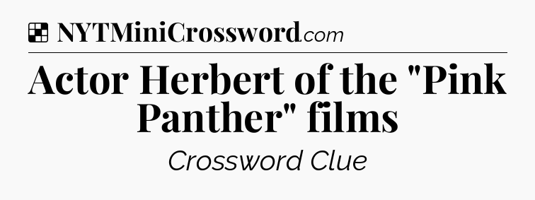 Solution: Actor Herbert of the 