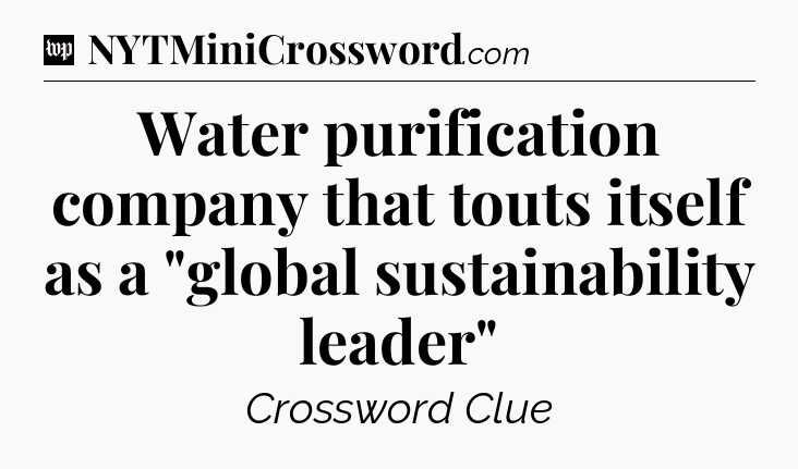 Water purification company that touts itself as a 