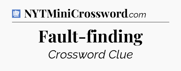 Fault-finding Puzzle Page Crossword Clue