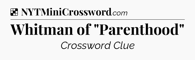 Solution: Whitman of 