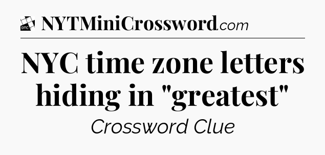 NYC time zone letters hiding in 