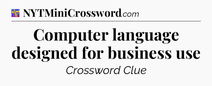 Computer language designed for business use Codycross