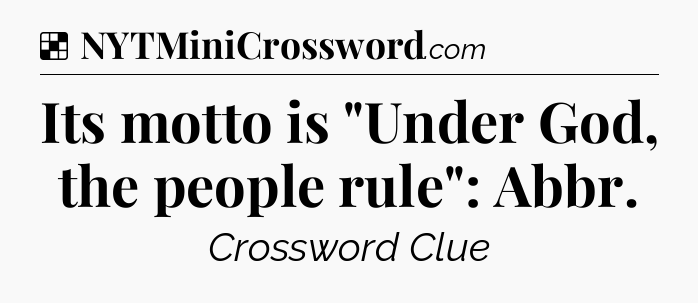 Solution: Its motto is 