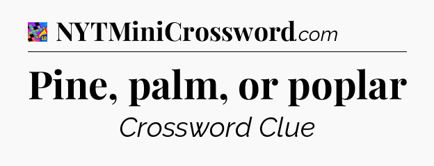Pine, palm, or poplar Crossword Clue