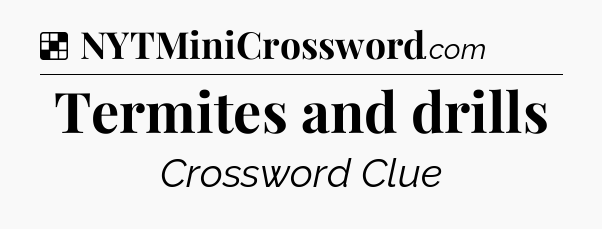 Solution: Termites and drills - NYT Crossword