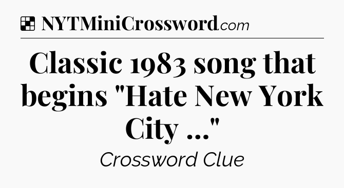 Solution: Classic 1983 song that begins 