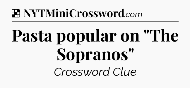 Solution: Pasta popular on 