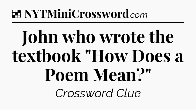 Solution: John who wrote the textbook 