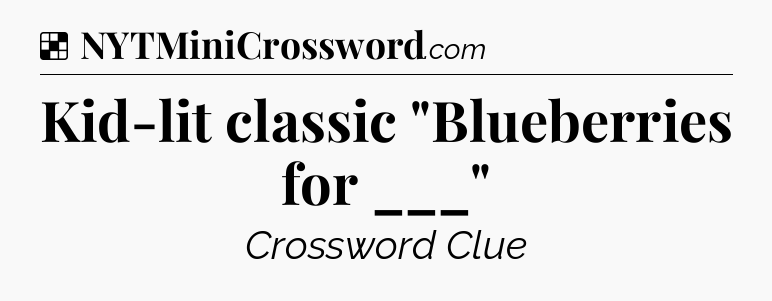 Solution: Kid-lit classic 