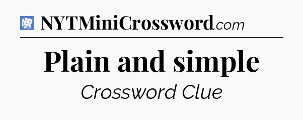 Plain and simple Puzzle Page Crossword Clue