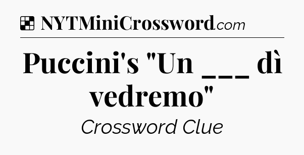 Solution: Puccini's 