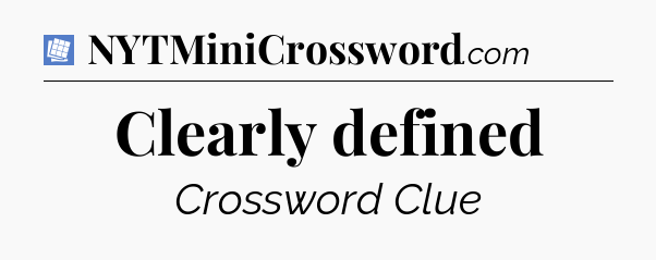 Clearly defined Puzzle Page Crossword Clue