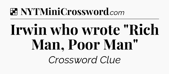 Solution: Irwin who wrote 