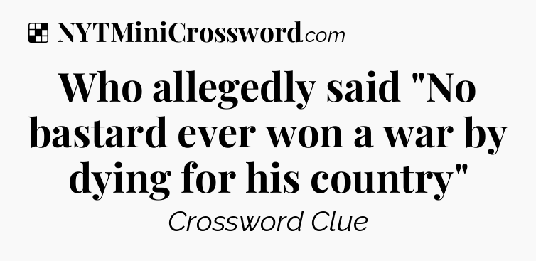 Solution: Who allegedly said 