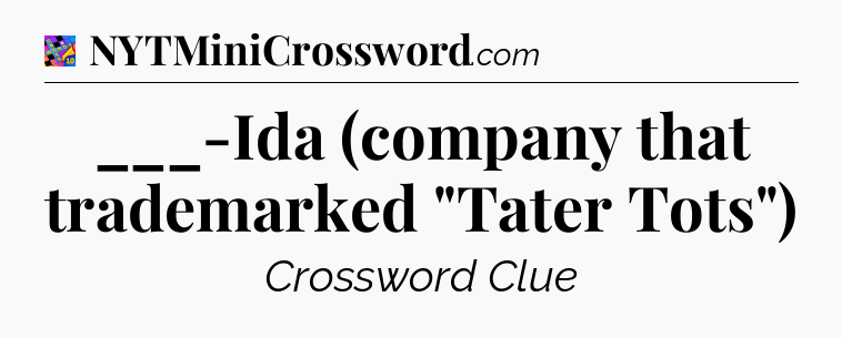 ___-Ida (company that trademarked 